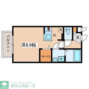 ヒルズ藤が丘(ワンルーム/2階)の間取り写真