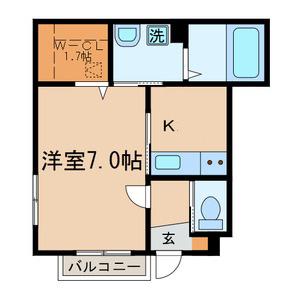 RECTANGLE(1K/1階)の間取り写真