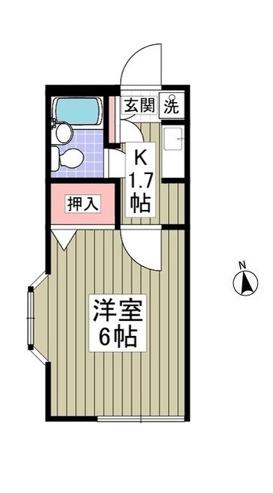 スターハイツ(1K/2階)の間取り写真