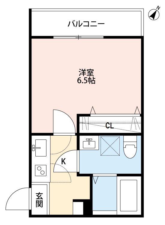 ベルクラシック(1K/3階)の間取り写真