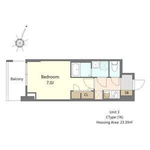 S-RESIDENCE阿波座BOUNCY(1K/13階)の間取り写真