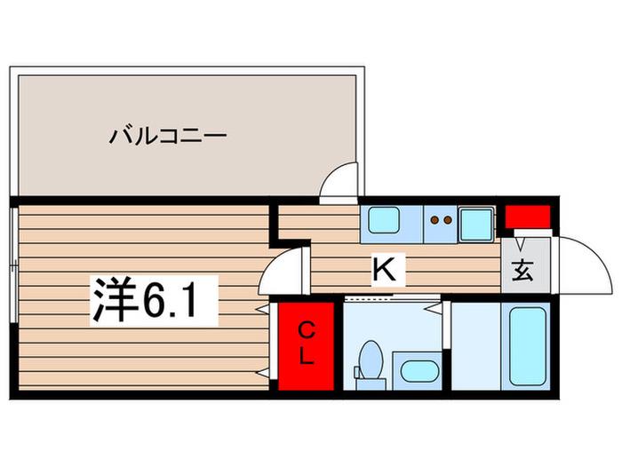 VAU HOUSE蘇我(1K/3階)の間取り写真