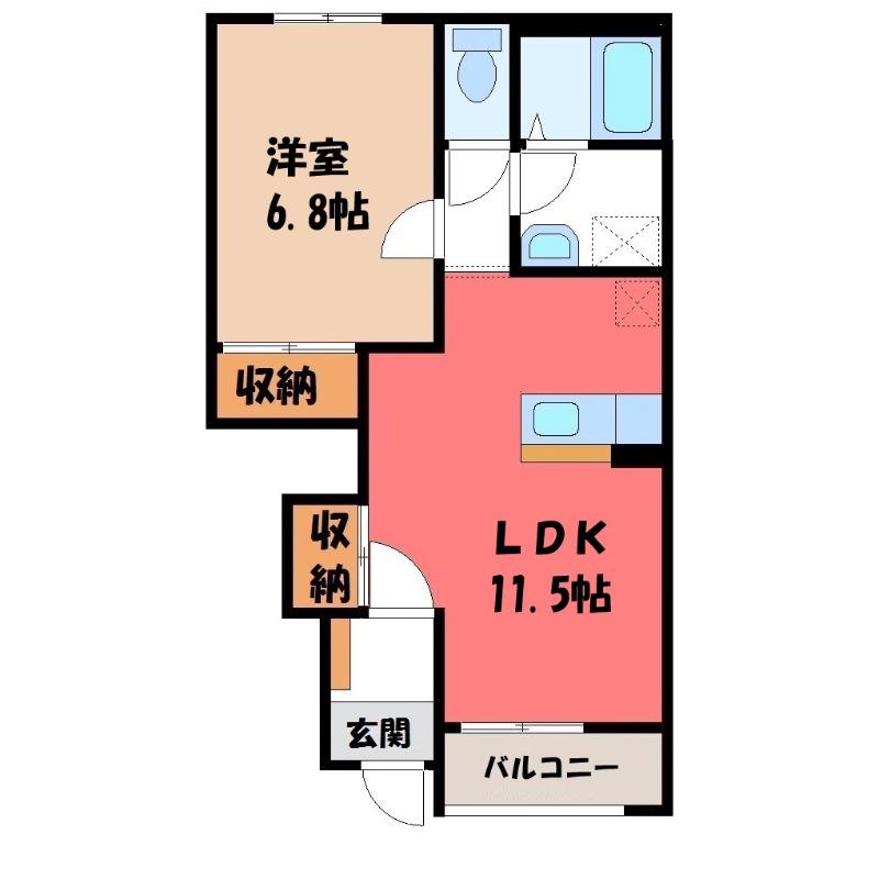 ISベルポートII(1LDK/1階)の間取り写真