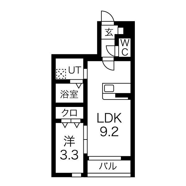 CREATION上柴崎(1LDK/1階)の間取り写真
