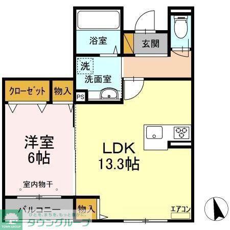 メゾンドール(1LDK/3階)の間取り写真