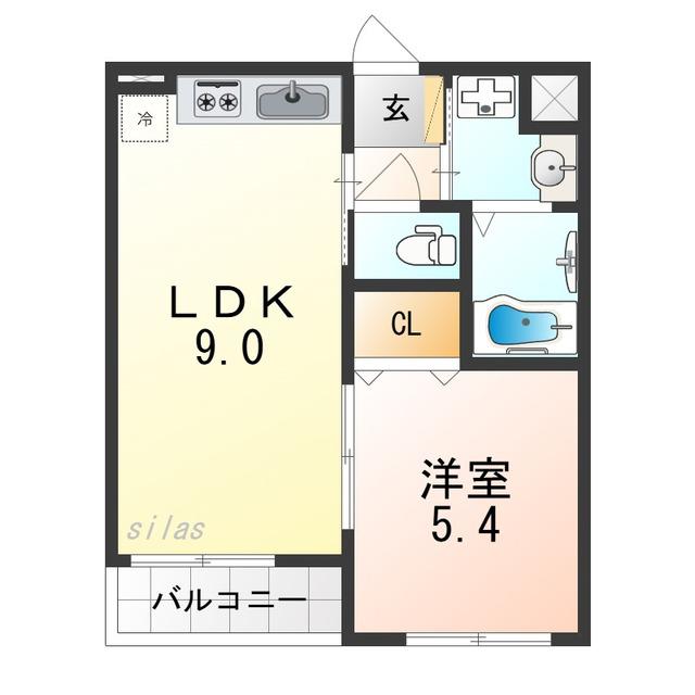 ノワ・メランジェ(1LDK/3階)の間取り写真