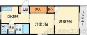 メゾン江坂(2DK/4階)の間取り写真