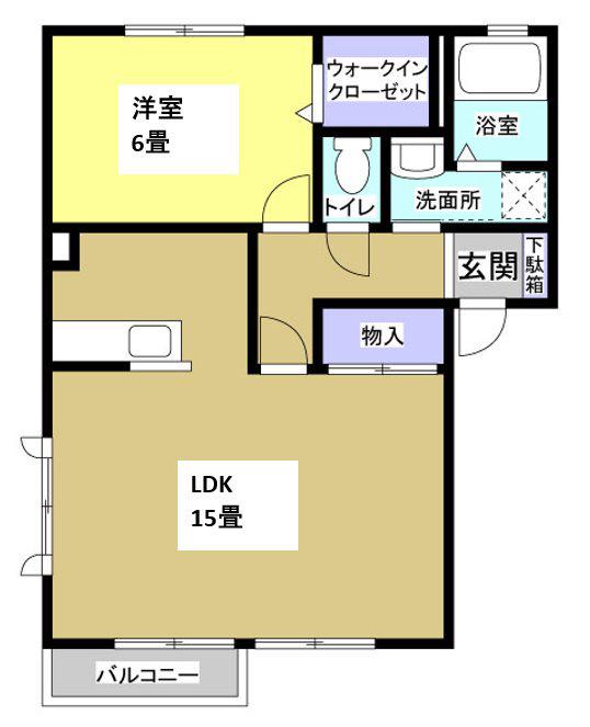 ファミーユIII(1LDK/2階)の間取り写真