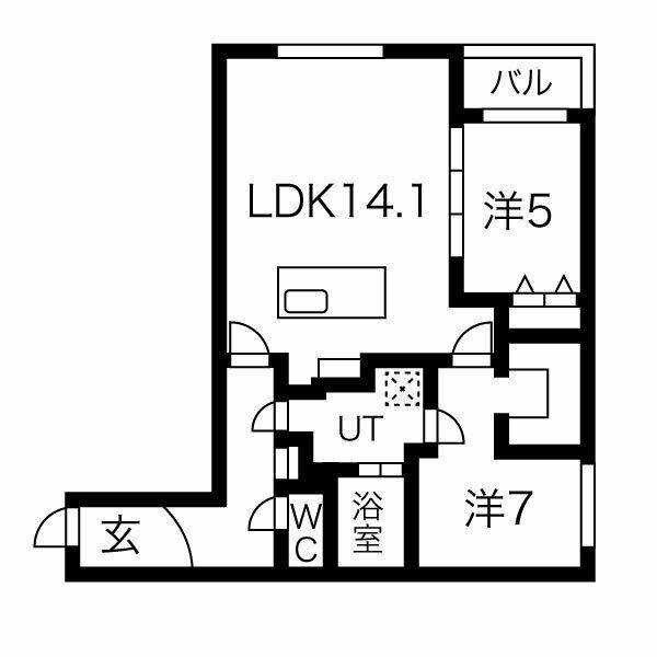 FELIZ SARA(2LDK/1階)の間取り写真