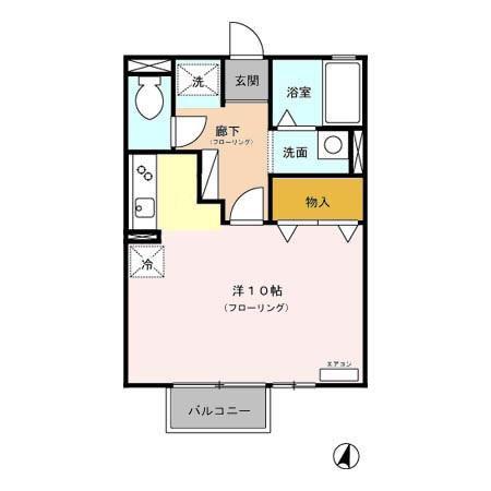 プレミール(ワンルーム/1階)の間取り写真