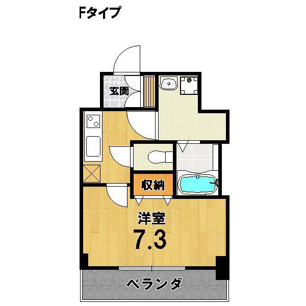 プレサンス京都北野白梅町(1K/1階)の間取り写真