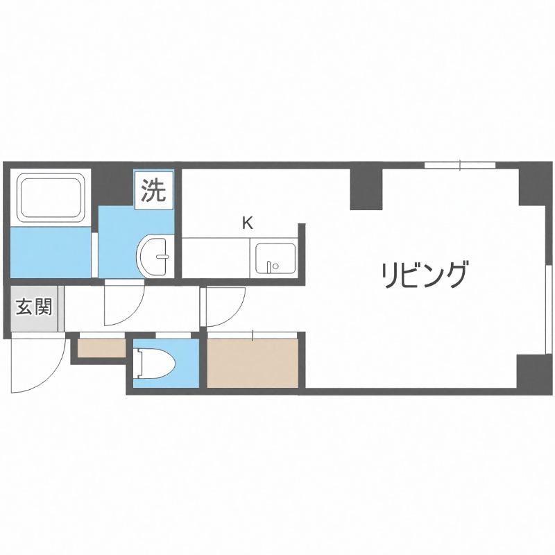 マイルーム南12条(1K/4階)の間取り写真