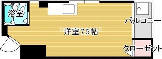 第二木田ハイツ(ワンルーム/4階)の間取り写真