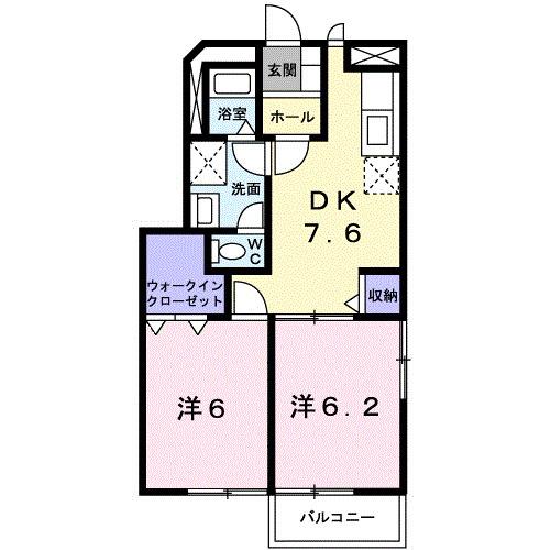 メゾン・ベリエ(2DK/1階)の間取り写真