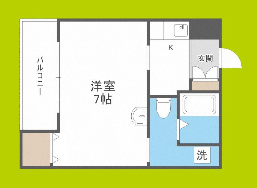 レクシア鶴ヶ丘(1K/9階)の間取り写真