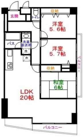 GLEASON GARDEN(3LDK/2階)の間取り写真