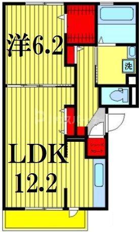 グラティア(1LDK/1階)の間取り写真