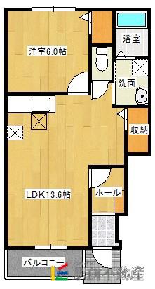 グラン・トワ(1LDK/1階)の間取り写真