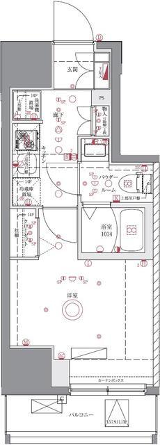 ユリカロゼAZ亀有ノース TOWER(1K/5階)の間取り写真