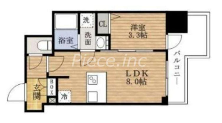 プレサンス北浜オリジン(1LDK/8階)の間取り写真