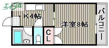 メゾン大福(1K/4階)の間取り写真