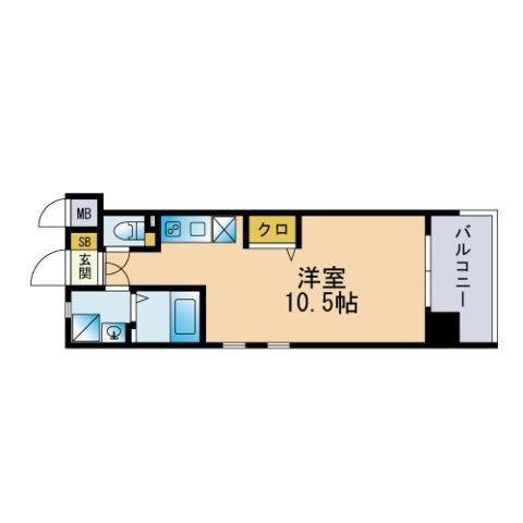 エンクレスト奈良屋(ワンルーム/10階)の間取り写真