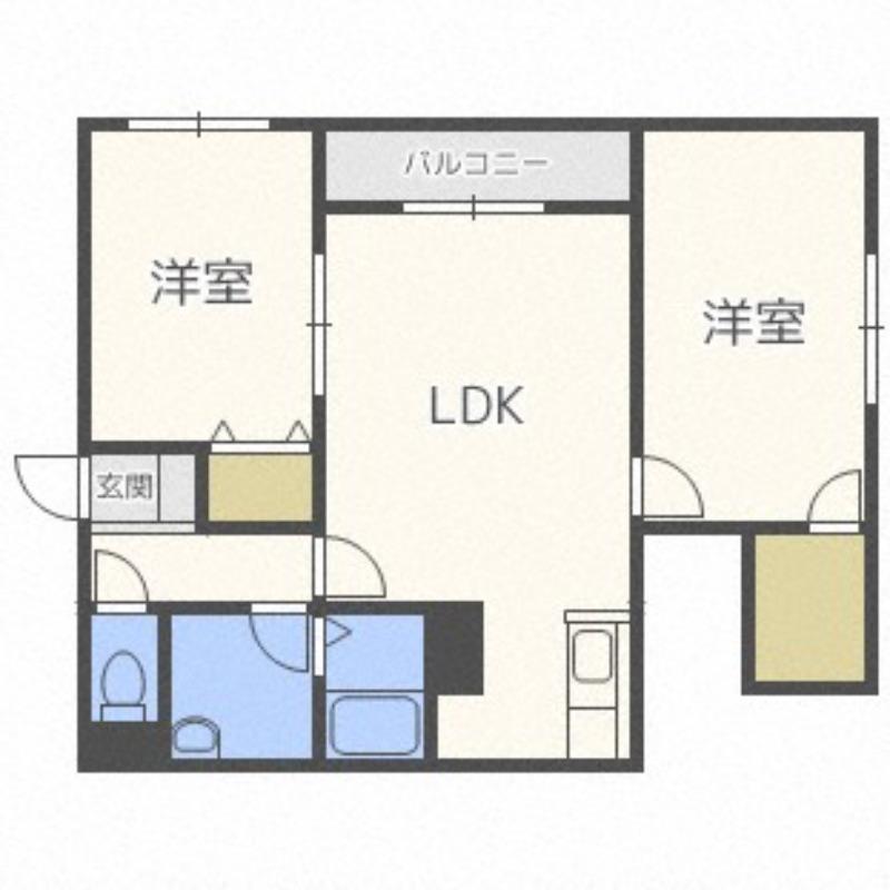 SUAVE(2LDK/2階)の間取り写真