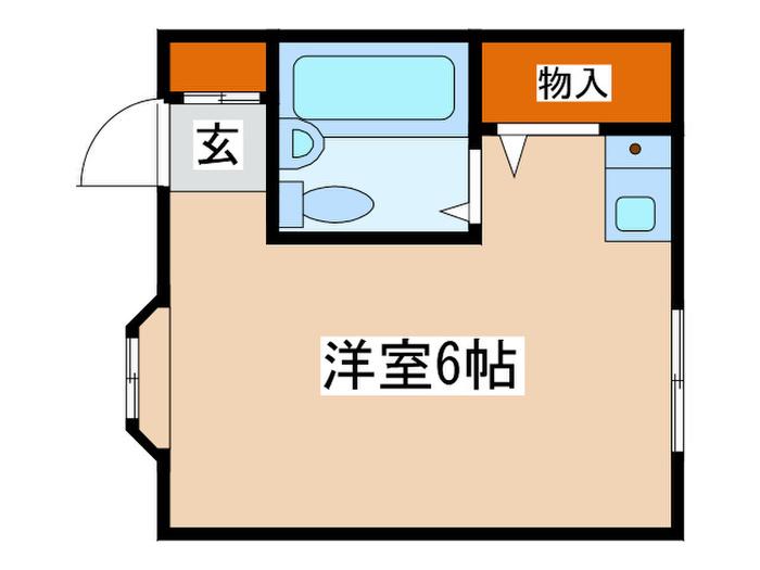 エフケイハイツ(ワンルーム/2階)の間取り写真