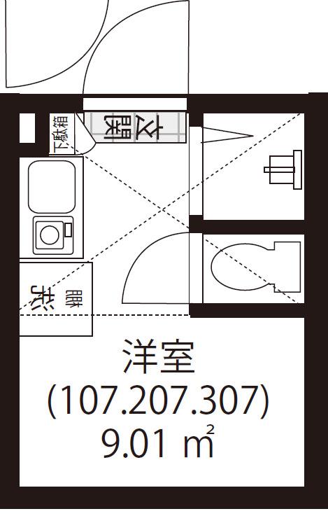 GARUNA OKUBO(ワンルーム/2階)の間取り写真