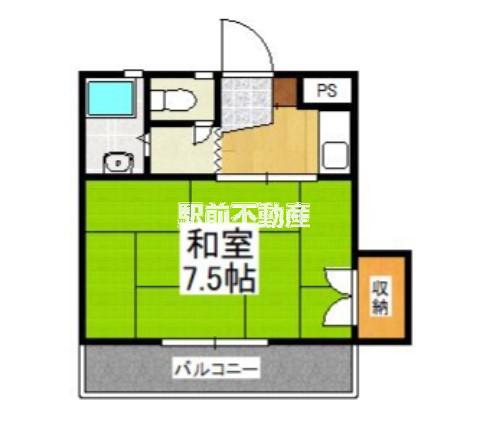 アールズプレイス城南(1K/1階)の間取り写真