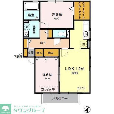 トライコートIII(2LDK/2階)の間取り写真