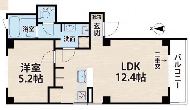 BELLTREE岡本山手(1LDK/4階)の間取り写真