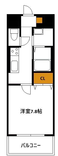 COCOON(1K/3階)の間取り写真