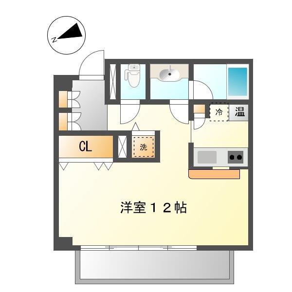 エスパシオ鷹匠(ワンルーム/3階)の間取り写真