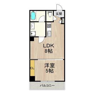 CITY SPIRE立売堀(1LDK/5階)の間取り写真