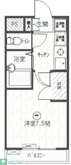 オークビレッジ2(1K/3階)の間取り写真