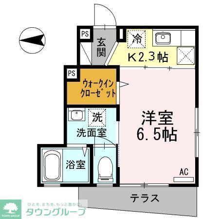 MAISON VERTE B棟(1K/1階)の間取り写真