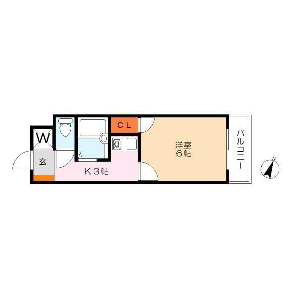 蕨プラザ(1K/2階)の間取り写真