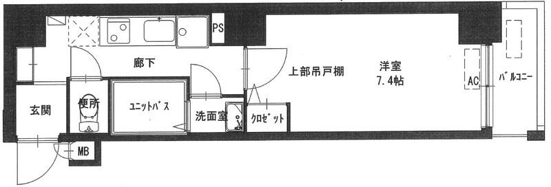 グリシーヌ京都西院(1K/2階)の間取り写真