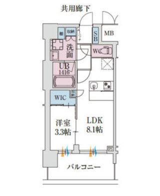 スプランディッド堺東DUE(1LDK/15階)の間取り写真