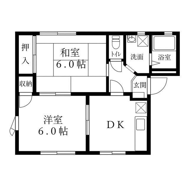 アネックス ヨネ(2DK/1階)の間取り写真