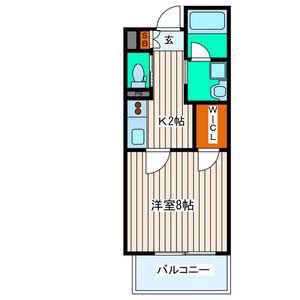 ヴィアーレ勾当台II(1K/2階)の間取り写真