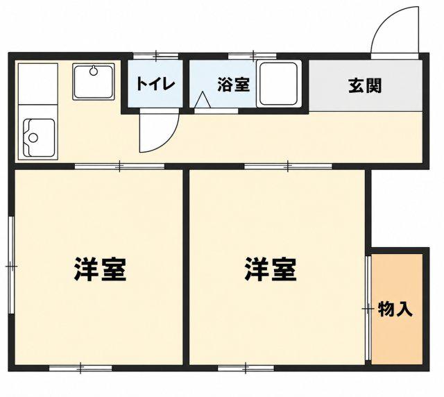 西上橘通マンション1(2K/3階)の間取り写真