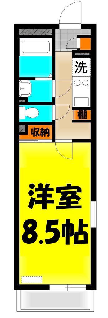 ひまわり(1K/3階)の間取り写真