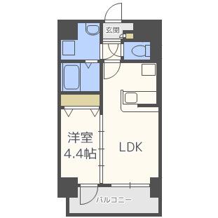 レジェンド大学通(1LDK/5階)の間取り写真