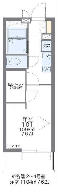 レオパレス氷川(1K/3階)の間取り写真