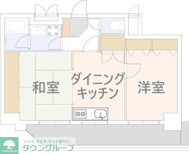 グローリアパレス弐番館(2DK/3階)の間取り写真