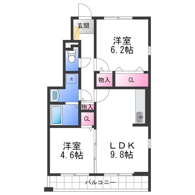 パストラル(2LDK/1階)の間取り写真