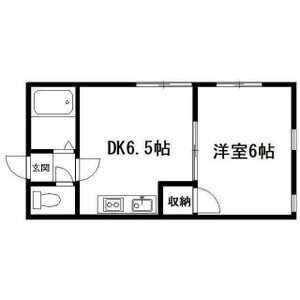 キラメック栄町3号館(1DK/2階)の間取り写真