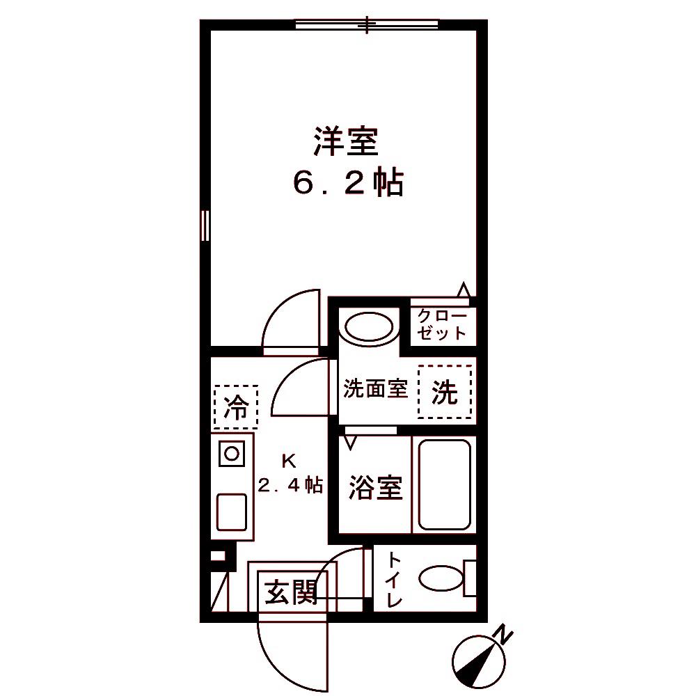 ヴェラハイツ新子安(1K/2階)の間取り写真